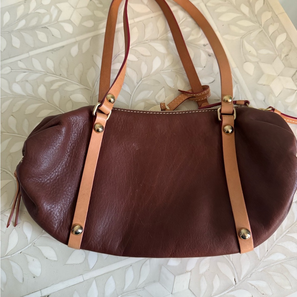 Dooney & Bourke Chestnut Leather Shoulder Bag - Picture 4 of 6
